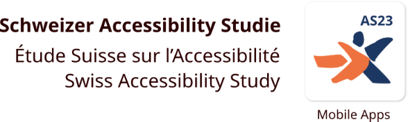 Pictogramme de l'étude suisse sur l'accessibilité avec une image sur les applications mobiles.